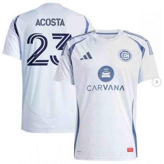 Men's Chicago Fire Kellyn Acosta adidas Light Blue 2025 The Municipal Kit Replica Player Jersey